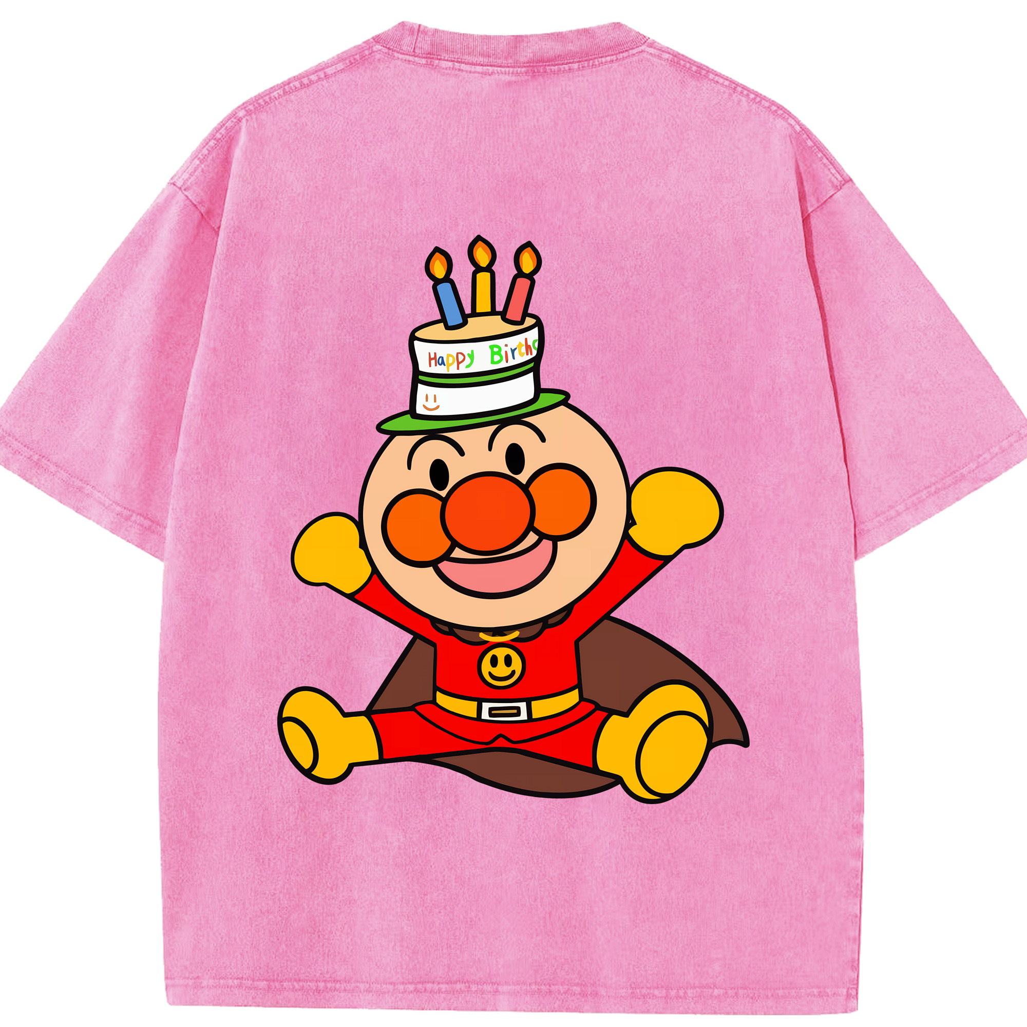（画像用） アンパンマン Anpanman 綿100% ヴィンテージ風 半袖Tシャツ（背面プリント）